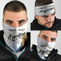 Personalized Argentina Football Neck Gaiter Soccer Trophy Celebration Flag Graphic