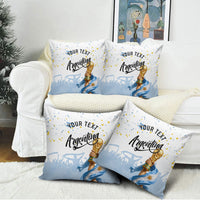Personalized Argentina Football Pillow Cover Soccer Trophy Celebration Flag Graphic