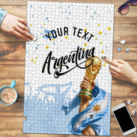 Personalized Argentina Football Puzzle Soccer Trophy Celebration Flag Graphic