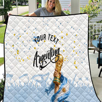 Personalized Argentina Football Quilt Soccer Trophy Celebration Flag Graphic