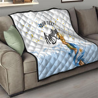 Personalized Argentina Football Quilt Soccer Trophy Celebration Flag Graphic