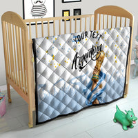 Personalized Argentina Football Quilt Soccer Trophy Celebration Flag Graphic