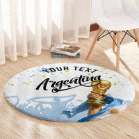 Personalized Argentina Football Round Carpet Soccer Trophy Celebration Flag Graphic