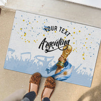 Personalized Argentina Football Rubber Doormat Soccer Trophy Celebration Flag Graphic