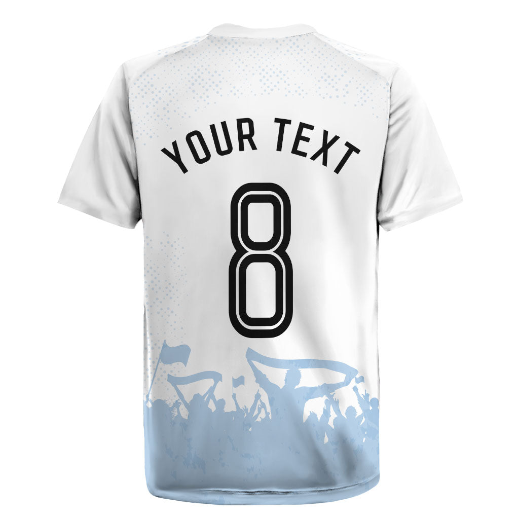 Personalized Argentina Football Rugby Jersey Soccer Trophy Celebration Flag Graphic