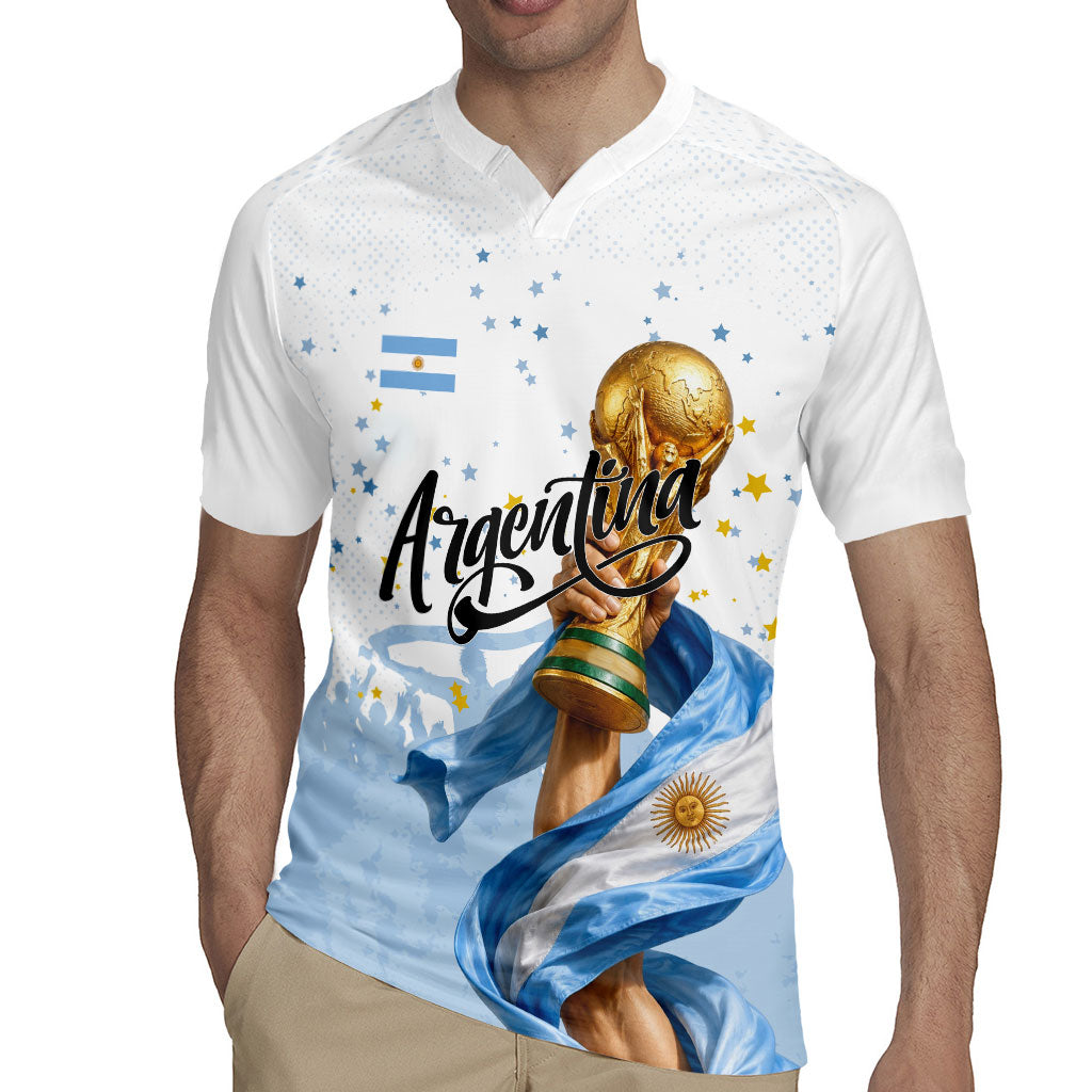 Personalized Argentina Football Rugby Jersey Soccer Trophy Celebration Flag Graphic