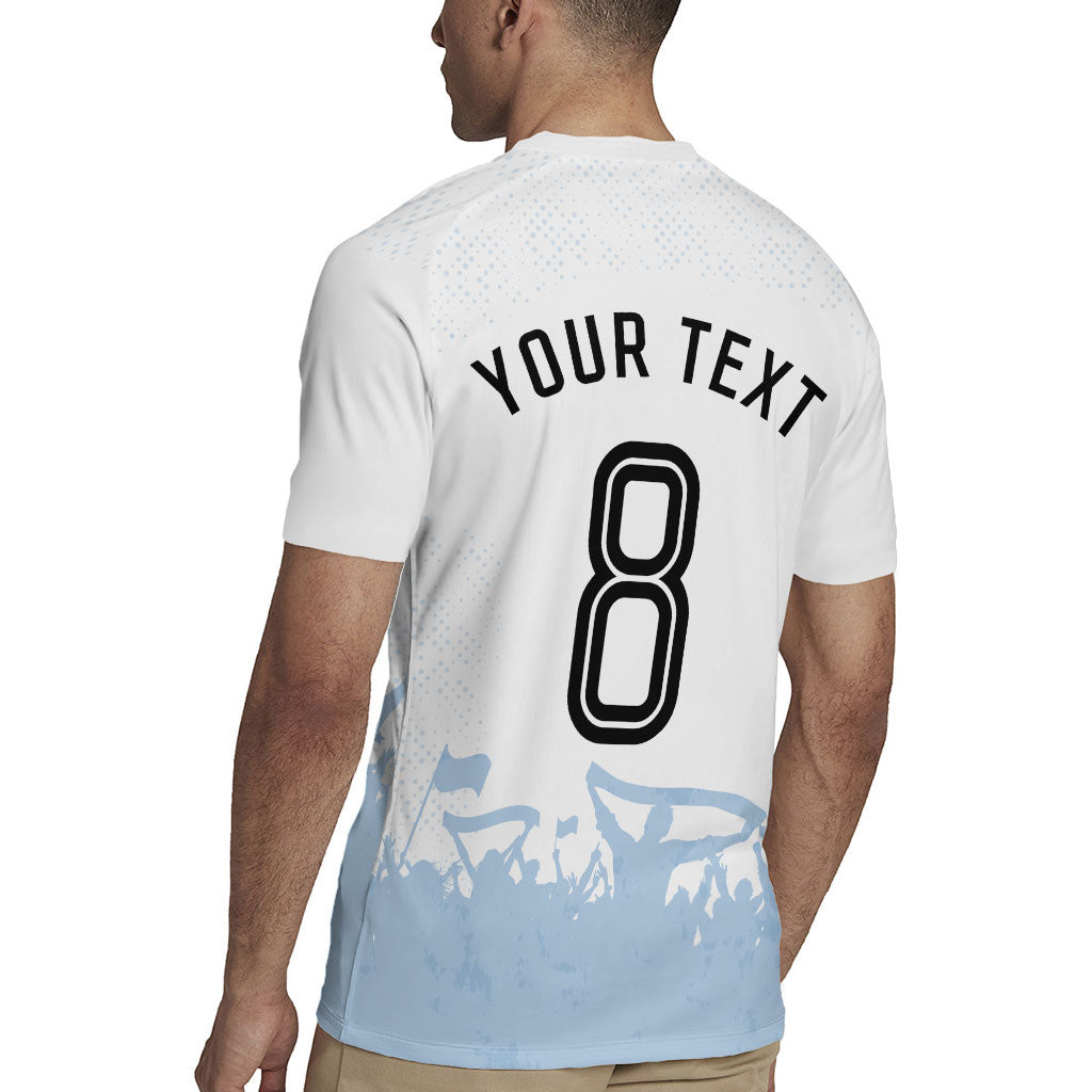 Personalized Argentina Football Rugby Jersey Soccer Trophy Celebration Flag Graphic