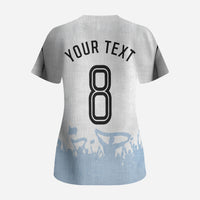 Personalized Argentina Football Scrub Top Soccer Trophy Celebration Flag Graphic