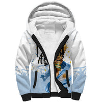Personalized Argentina Football Sherpa Hoodie Soccer Trophy Celebration Flag Graphic