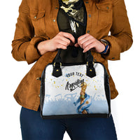 Personalized Argentina Football Shoulder Handbag Soccer Trophy Celebration Flag Graphic