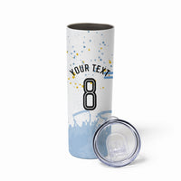 Personalized Argentina Football Skinny Tumbler Soccer Trophy Celebration Flag Graphic
