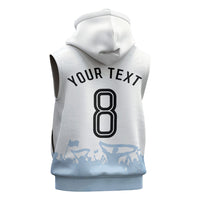 Personalized Argentina Football Sleeveless Hoodie Soccer Trophy Celebration Flag Graphic
