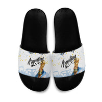 Personalized Argentina Football Slide Sandals Soccer Trophy Celebration Flag Graphic