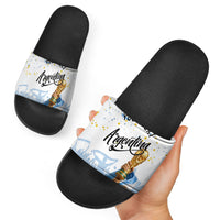 Personalized Argentina Football Slide Sandals Soccer Trophy Celebration Flag Graphic