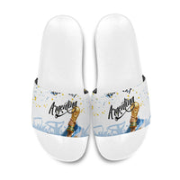 Personalized Argentina Football Slide Sandals Soccer Trophy Celebration Flag Graphic