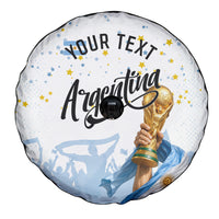 Personalized Argentina Football Spare Tire Cover Soccer Trophy Celebration Flag Graphic