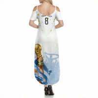 Personalized Argentina Football Summer Maxi Dress Soccer Trophy Celebration Flag Graphic