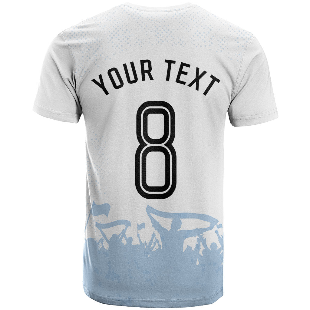 Personalized Argentina Football T Shirt Soccer Trophy Celebration Flag Graphic
