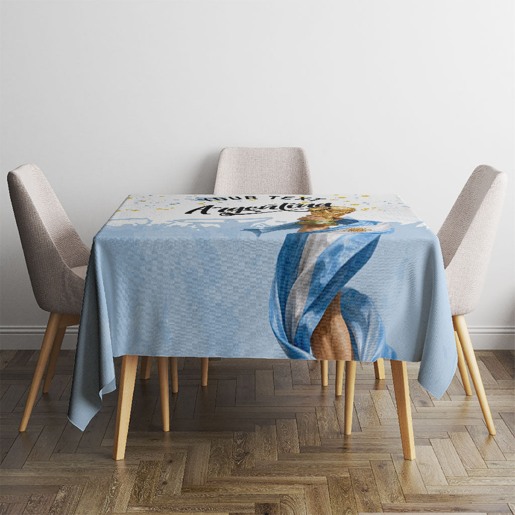 Personalized Argentina Football Tablecloth Soccer Trophy Celebration Flag Graphic