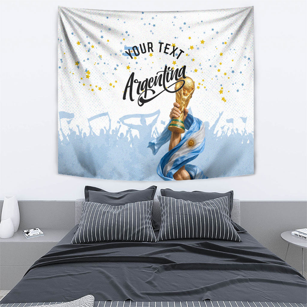 Personalized Argentina Football Tapestry Soccer Trophy Celebration Flag Graphic