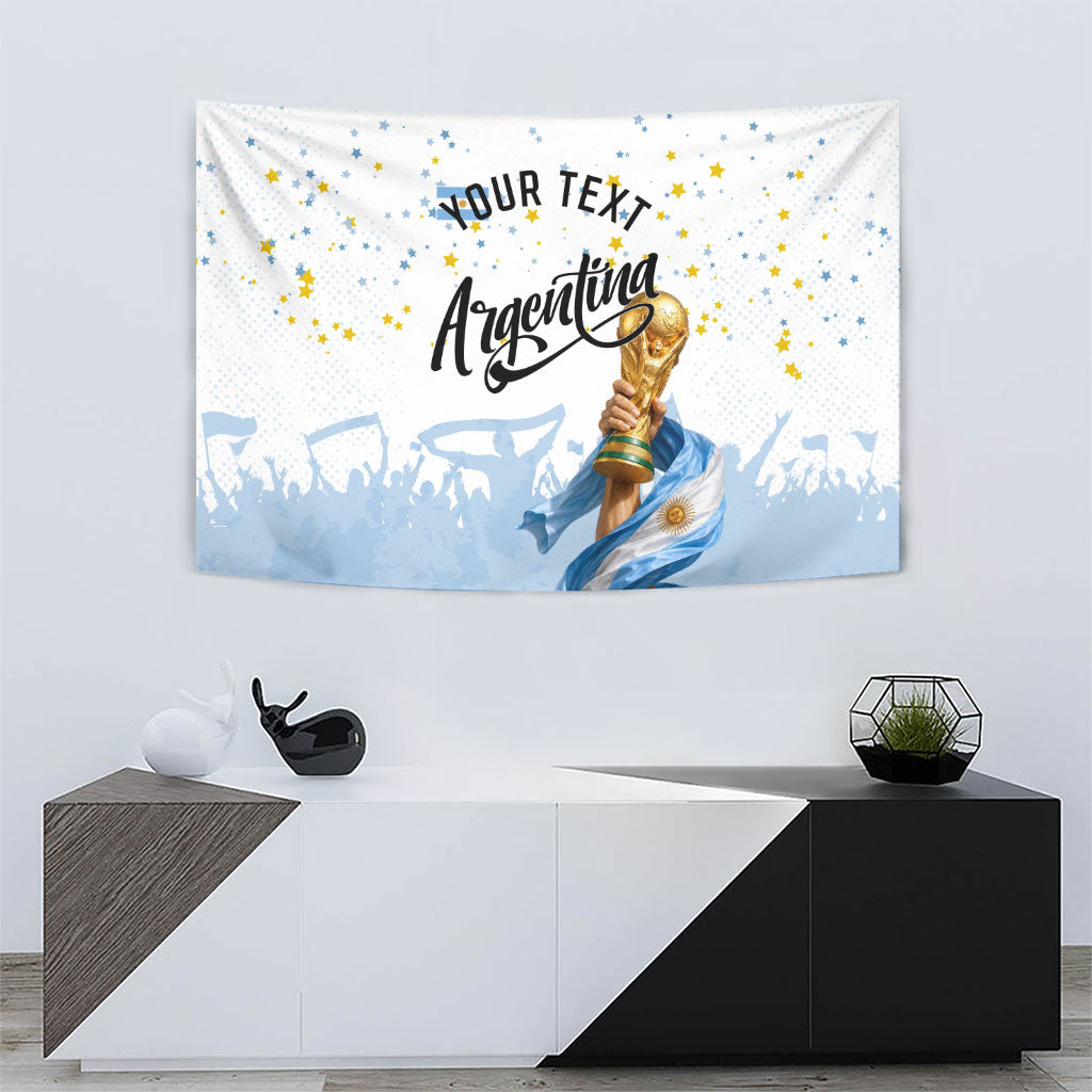 Personalized Argentina Football Tapestry Soccer Trophy Celebration Flag Graphic