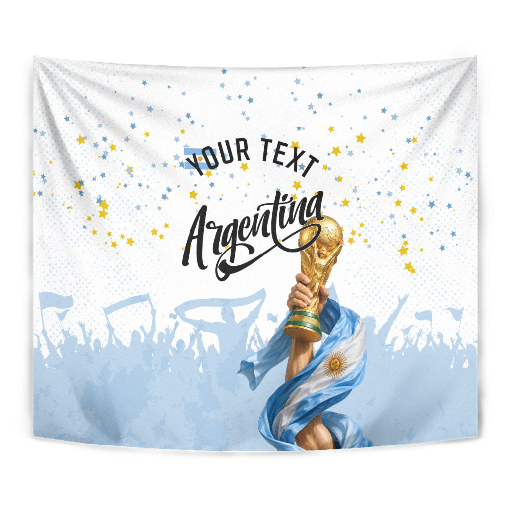 Personalized Argentina Football Tapestry Soccer Trophy Celebration Flag Graphic