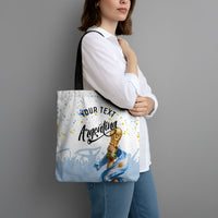 Personalized Argentina Football Tote Bag Soccer Trophy Celebration Flag Graphic