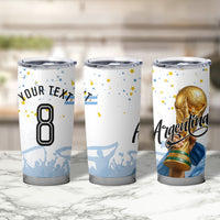 Personalized Argentina Football Tumbler Cup Soccer Trophy Celebration Flag Graphic