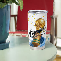 Personalized Argentina Football Tumbler Cup Soccer Trophy Celebration Flag Graphic