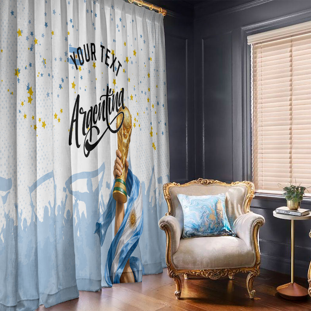 Personalized Argentina Football Window Curtain Soccer Trophy Celebration Flag Graphic