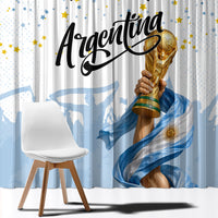 Personalized Argentina Football Window Curtain Soccer Trophy Celebration Flag Graphic