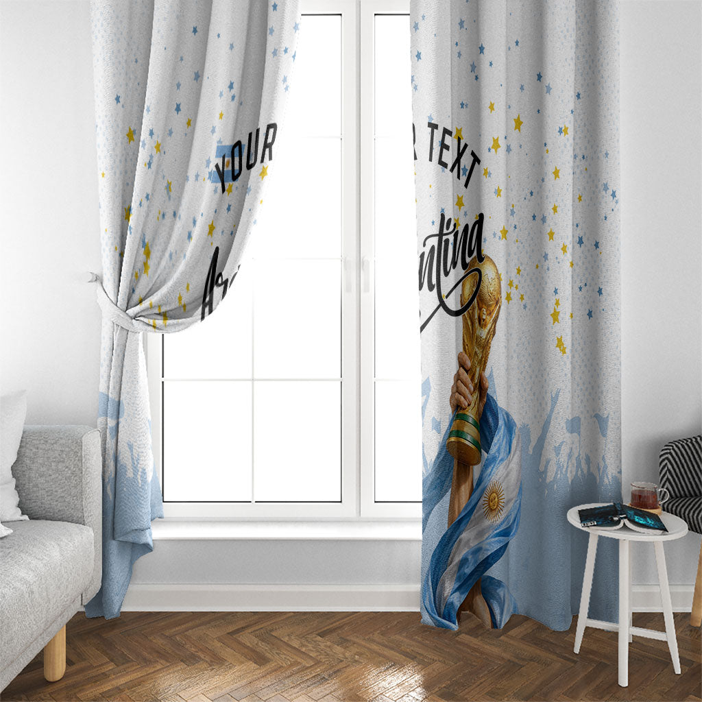 Personalized Argentina Football Window Curtain Soccer Trophy Celebration Flag Graphic