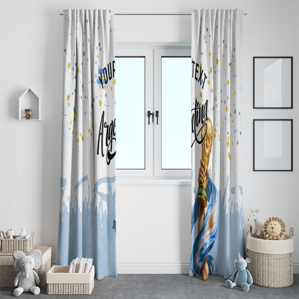 Personalized Argentina Football Window Curtain Soccer Trophy Celebration Flag Graphic