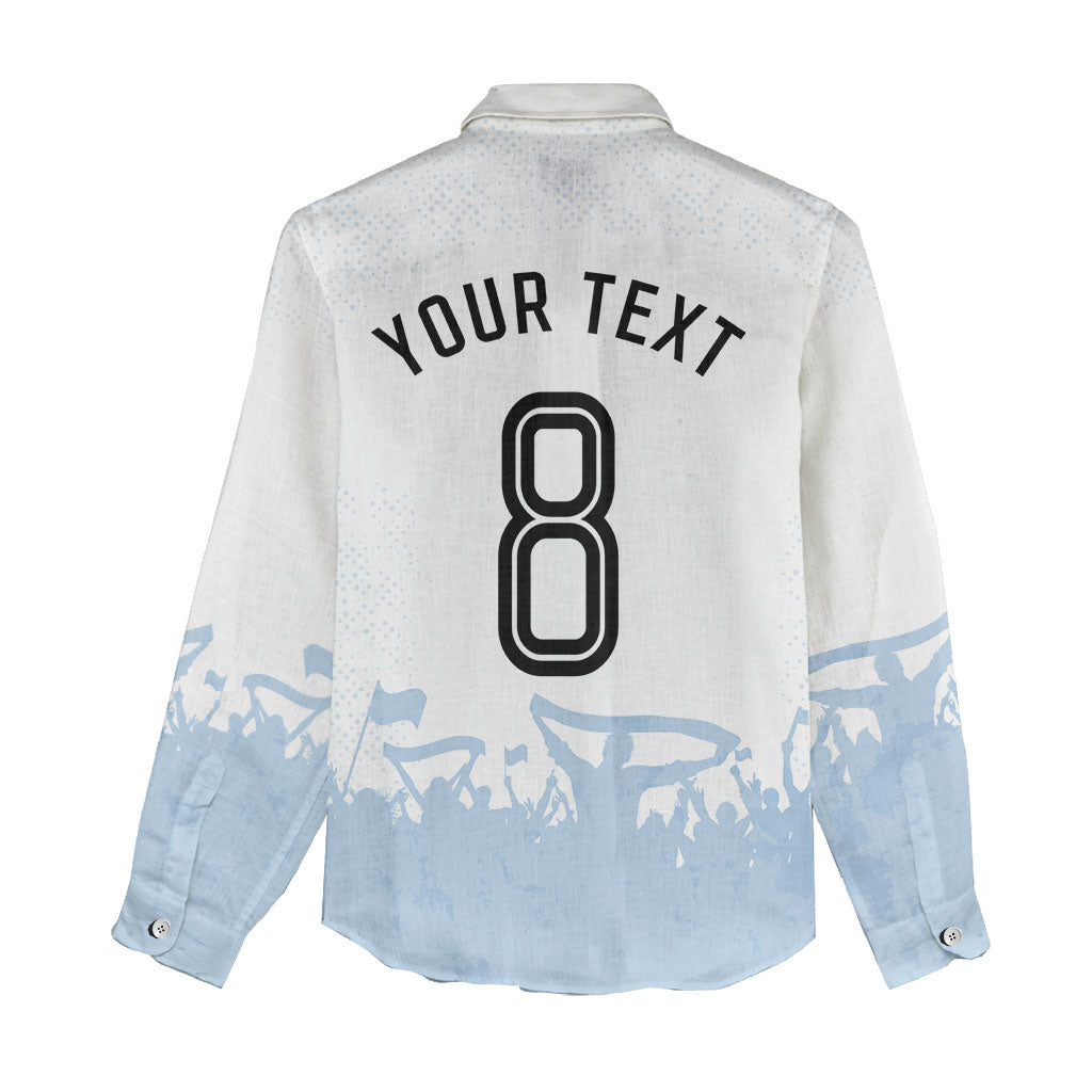 Personalized Argentina Football Women Casual Shirt Soccer Trophy Celebration Flag Graphic