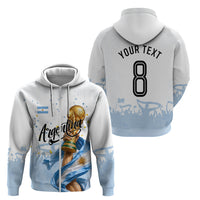 Personalized Argentina Football Zip Hoodie Soccer Trophy Celebration Flag Graphic