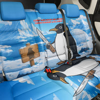 Flight Was Never An Option Funny Penguin With Knife Back Car Seat Cover Animal Meme Humor Comic Graphic