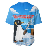 Flight Was Never An Option Funny Penguin With Knife Baseball Jersey Animal Meme Humor Comic Graphic