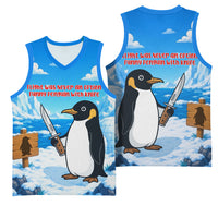 Flight Was Never An Option Funny Penguin With Knife Basketball Jersey Animal Meme Humor Comic Graphic