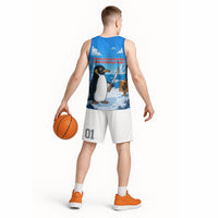 Flight Was Never An Option Funny Penguin With Knife Basketball Jersey Animal Meme Humor Comic Graphic
