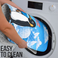 Flight Was Never An Option Funny Penguin With Knife Bathroom Set Animal Meme Humor Comic Graphic