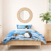 Flight Was Never An Option Funny Penguin With Knife Bedding Set Animal Meme Humor Comic Graphic