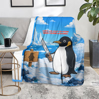 Flight Was Never An Option Funny Penguin With Knife Blanket Animal Meme Humor Comic Graphic