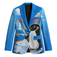 Flight Was Never An Option Funny Penguin With Knife Blazer Animal Meme Humor Comic Graphic