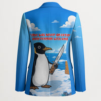 Flight Was Never An Option Funny Penguin With Knife Blazer Animal Meme Humor Comic Graphic