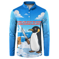 Flight Was Never An Option Funny Penguin With Knife Button Sweatshirt Animal Meme Humor Comic Graphic
