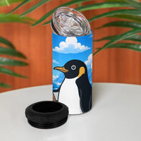 Flight Was Never An Option Funny Penguin With Knife 4 in 1 Can Cooler Tumbler Animal Meme Humor Comic Graphic
