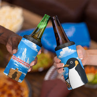 Flight Was Never An Option Funny Penguin With Knife 4 in 1 Can Cooler Tumbler Animal Meme Humor Comic Graphic