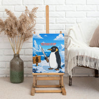 Flight Was Never An Option Funny Penguin With Knife Canvas Wall Art Animal Meme Humor Comic Graphic
