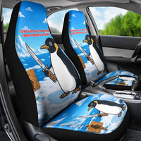 Flight Was Never An Option Funny Penguin With Knife Car Seat Cover Animal Meme Humor Comic Graphic