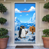 Flight Was Never An Option Funny Penguin With Knife Door Cover Animal Meme Humor Comic Graphic